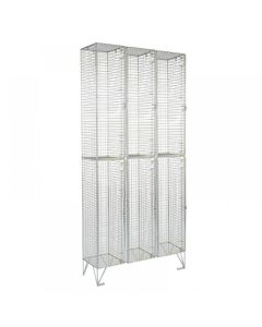 2 Door Budget Mesh Lockers - Nest of 3
