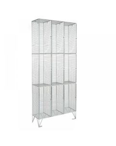 3 Door Budget Mesh Lockers - Nest of 3