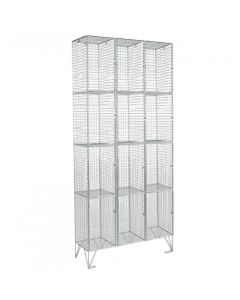 4 Door Budget Mesh Lockers - Nest of 3
