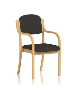 Madrid Wooden Frame Visitor Chair with Arms