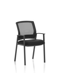 Metro Medium Mesh Back Stacking Visitor Chair with Arms
