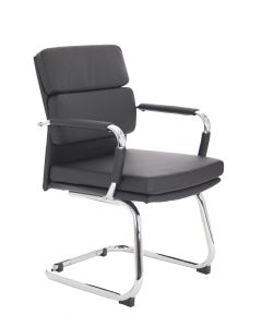 Advocate Medium Back Leather Visitor Office Chair with Arms