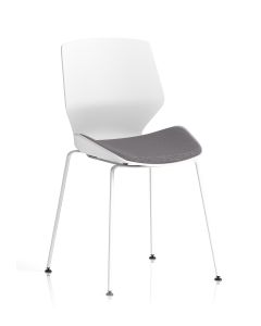 Florence White Frame Fabric Seat Visitor Chair