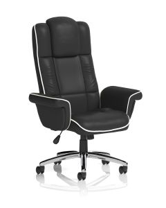 Chelsea High Back Soft Black Leather Executive Office Chair with Arms