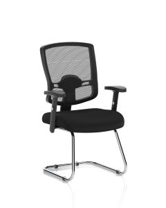 Portland Mesh Back Cantilever Visitor Chair with Arms