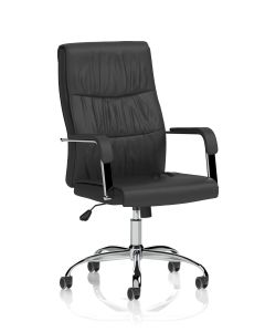 Carter High Back Black Leather Executive Office Chair with Arms