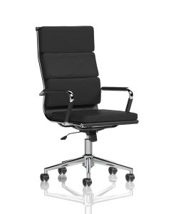 Hawkes High Back Black Leather Executive Office Chair with Arms