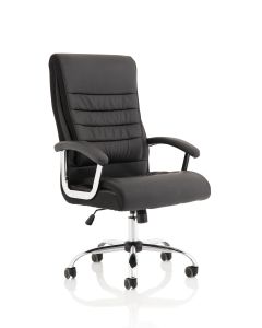Dallas High Back Black Leather Executive Office Chair with Arms