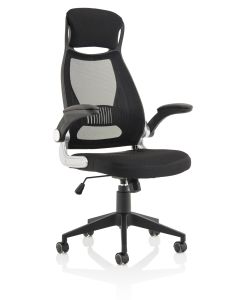 Saturn High Mesh Back Black Executive Office Chair with Arms
