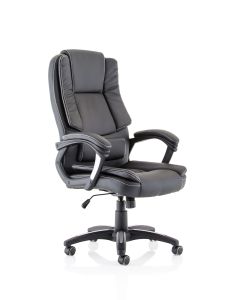 Dakota High Back Black Leather Executive Office Chair with Arms