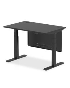 Air Height Adjustable Black Series Desk with Cable Ports with Steel Modesty Panel