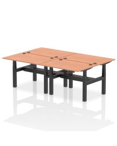 Air Back-to-Back Height Adjustable Bench Desk - 4 Person