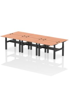 Air Back-to-Back Height Adjustable Bench Desk - 6 Person