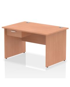 Impulse Panel End Straight Desk Frame With Single One Drawer Fixed Pedestal