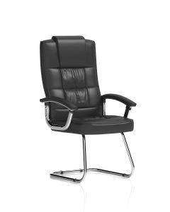 Moore Deluxe High Back Black Cantilever Visitor Chair with Arms