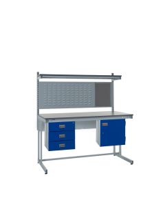 QMP Cantilever Workbench Kit D | Kit B + Louvre Panel and Upper Shelf