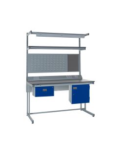 QMP Cantilever Workbench Kit E | Kit C + Service Duct Fittings + Light and Tool Rail