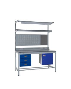 QMP Square Tube Workbench Kit F | Kit D + Service Duct Fittings + Light and Tool Rail