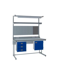 QMP Cantilever Workbench Kit F | Kit D + Service Duct Fittings + Light and Tool Rail