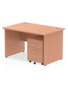 Impulse Panel End Straight Desk With Mobile Pedestal