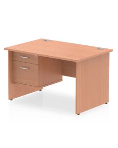 Impulse 1200mm Panel End Straight Desk With Single Fixed Pedestal