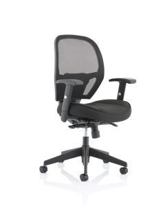 Denver High Mesh Back Black Task Operator Office Chair with Arms