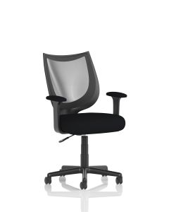 Camden Medium Back Black Mesh Task Operator Office Chair With Arms
