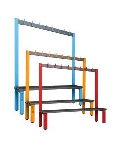 Pure Single Sided Cloakroom Hook Bench - Polymer Slats