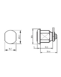 Ronis 25300-01 19.5mm cam Lock 90 degree turn PCC02 Master