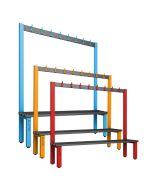 Pure Single Sided Cloakroom Hook Bench - Polymer Slats